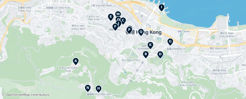 Map of Central and Western District