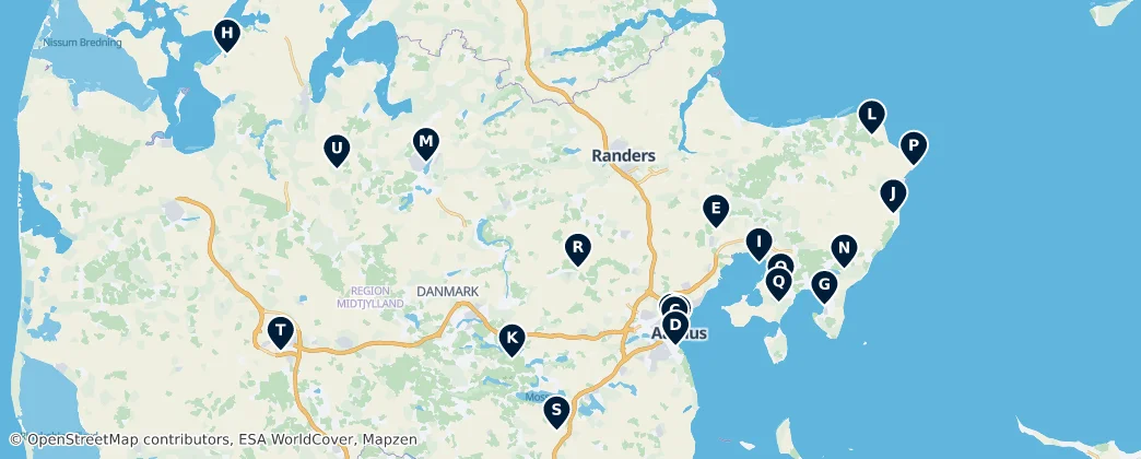 Map of Central Denmark Region