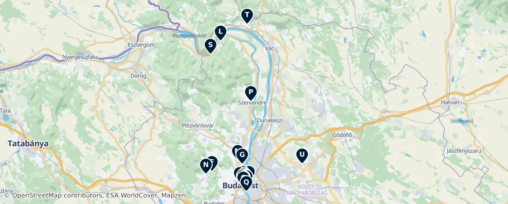 Map of Central Hungary