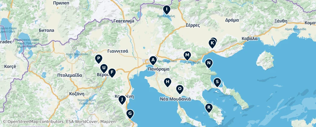 Map of Central Macedonia