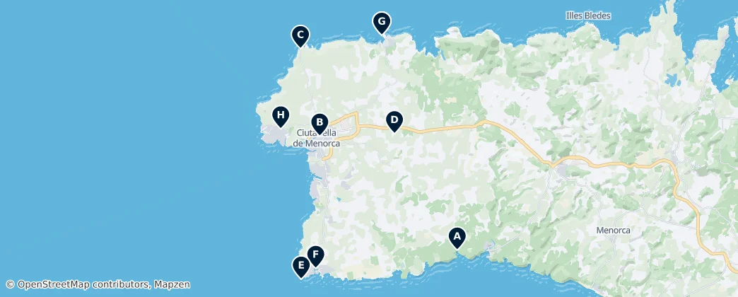Map of Ciutadella de Menorca