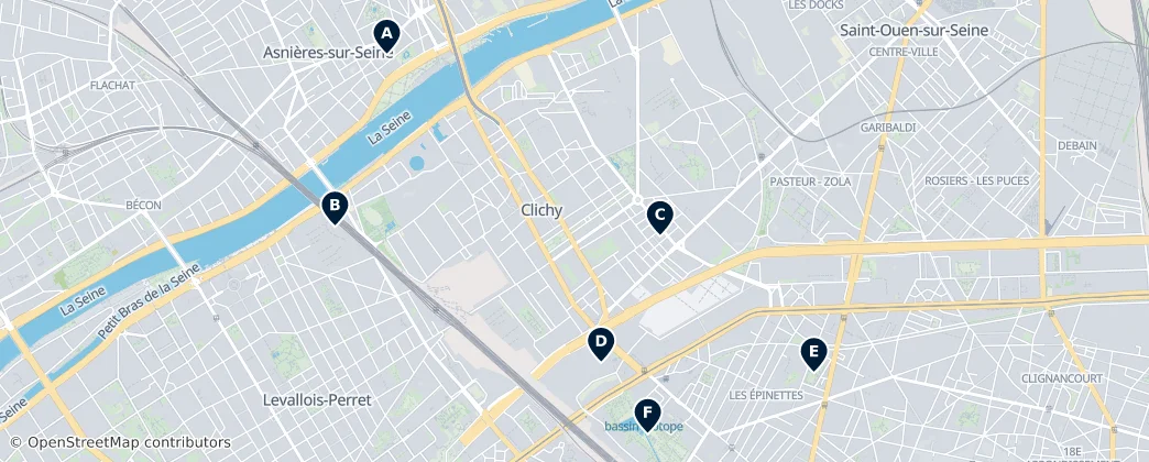 Map of Clichy, Hauts-de-Seine
