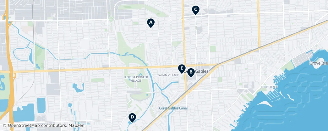 Map of Coral Gables