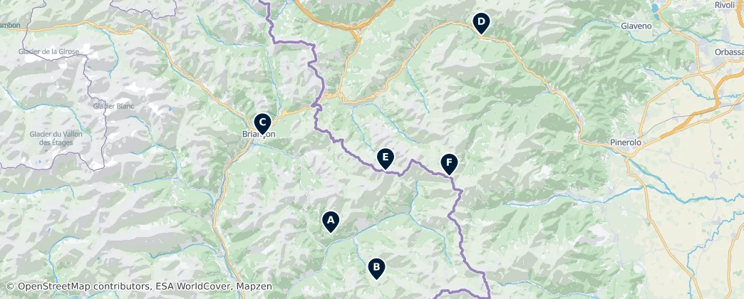 Map of Cottian Alps