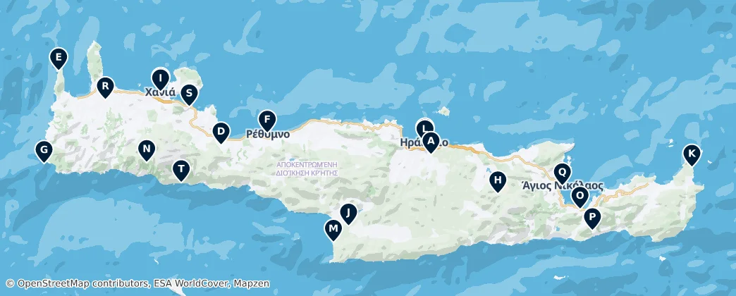 Map of Decentralized Administration of Crete