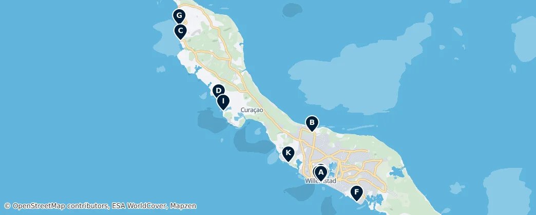 Map of Curaçao
