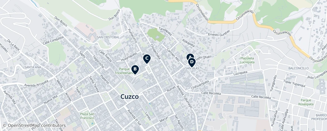 Map of Department of Cusco