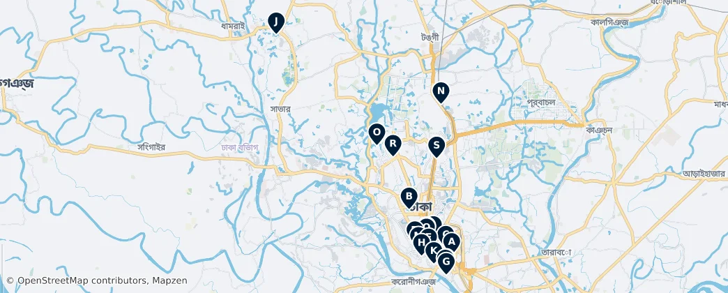Map of Dhaka Division