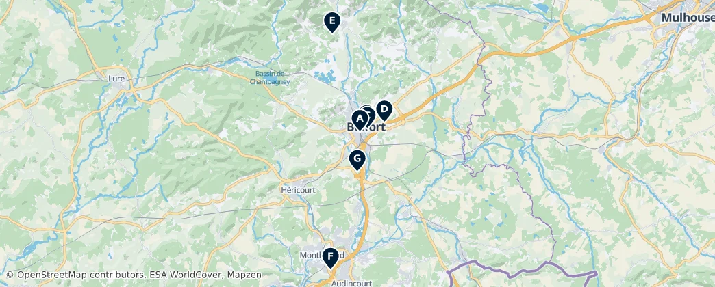 Map of Diocèse de Belfort - Montbéliard