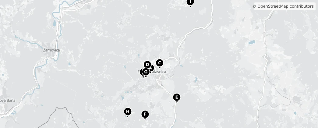 Map of Banská Štiavnica District