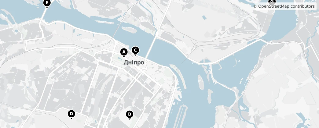 Map of Dnipro