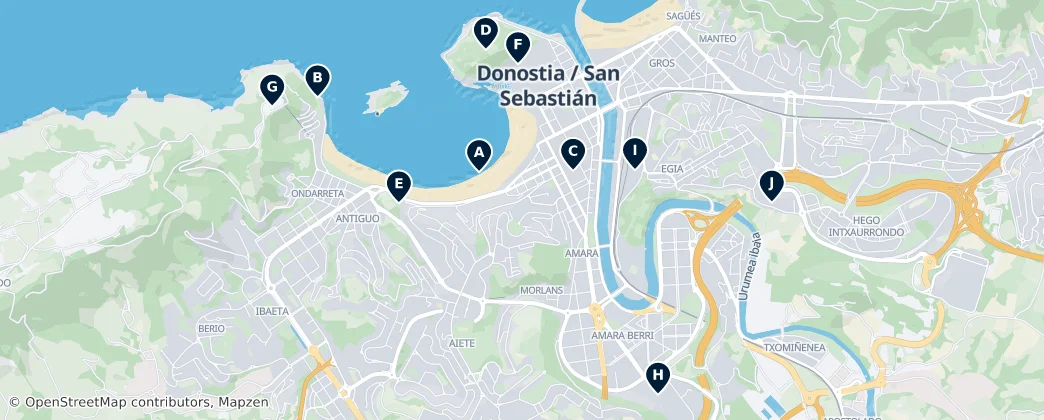 Map of San Sebastián