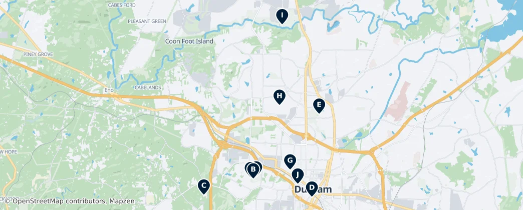 Map of Durham