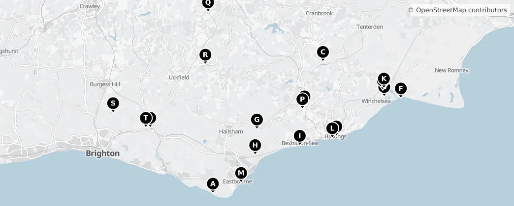 Map of East Sussex