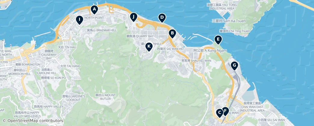 Map of Eastern District, Hong Kong
