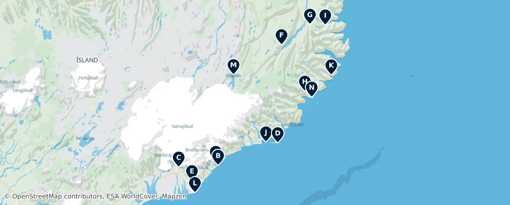 Map of Austurland