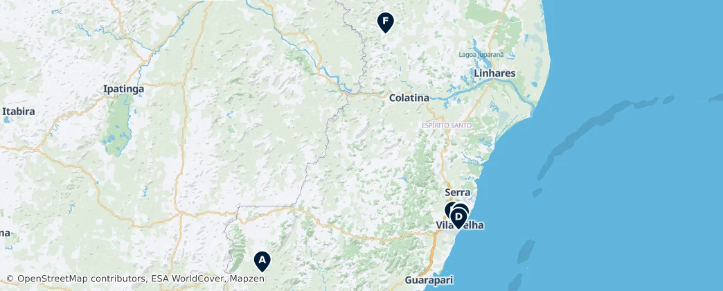 Map of Espírito Santo
