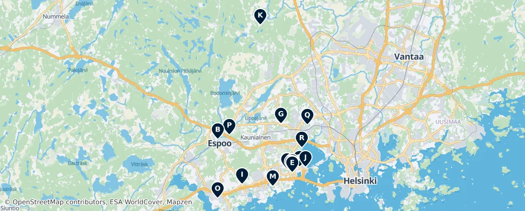 Map of Espoo