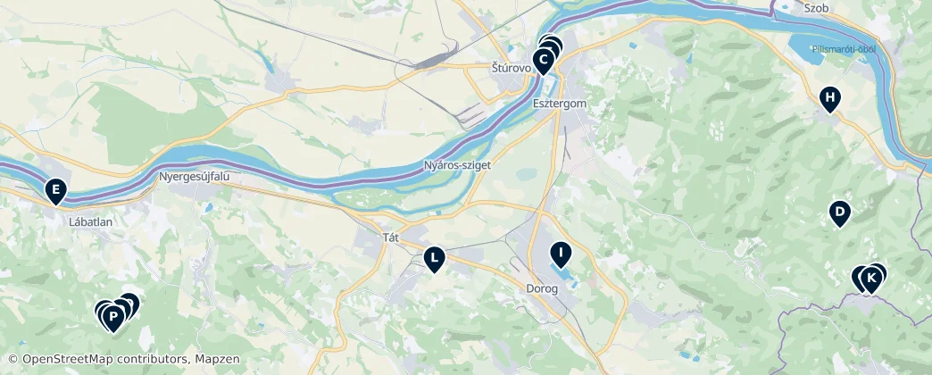 Map of Esztergomi járás