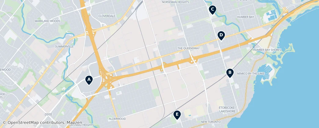 Map of Etobicoke–Lakeshore
