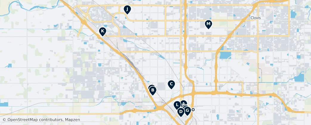 Map of Fresno