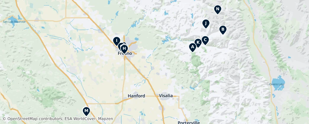 Map of Fresno