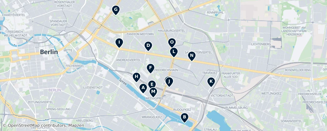 Map of Friedrichshain