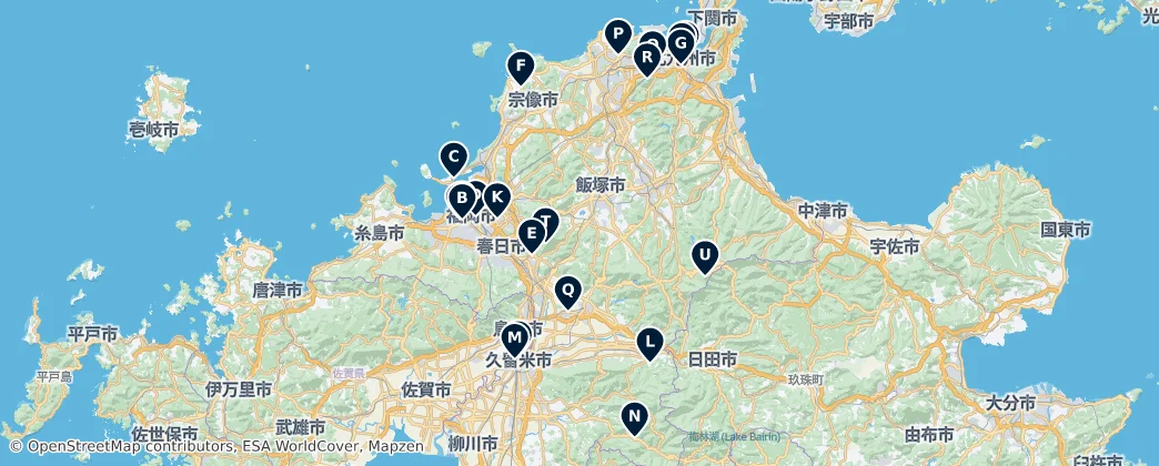 Map of Fukuoka Prefecture