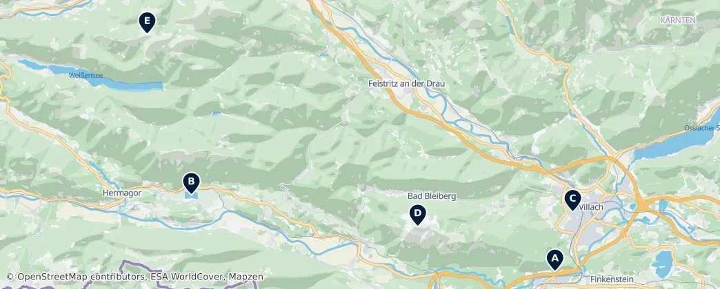 Map of Gailtal Alps