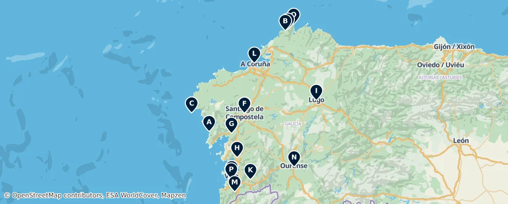 Map of Galicia