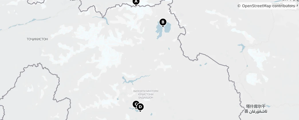 Map of Gorno-Badakhshan Autonomous Province