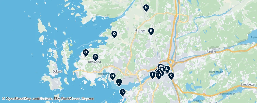 Map of Gothenburg Municipality