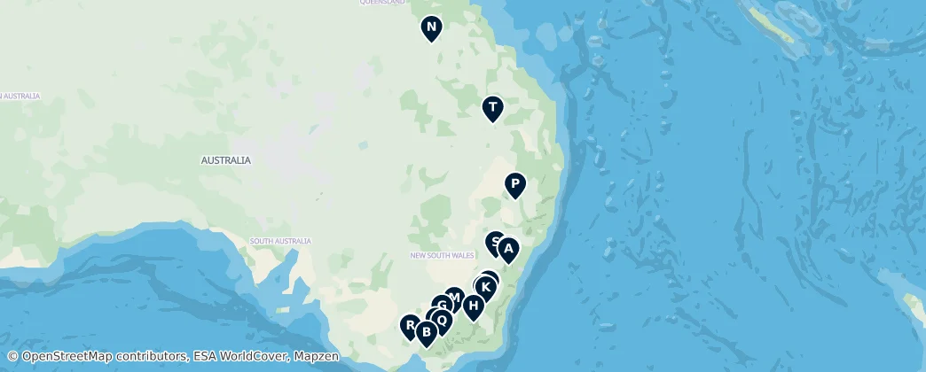 Map of Great Dividing Range