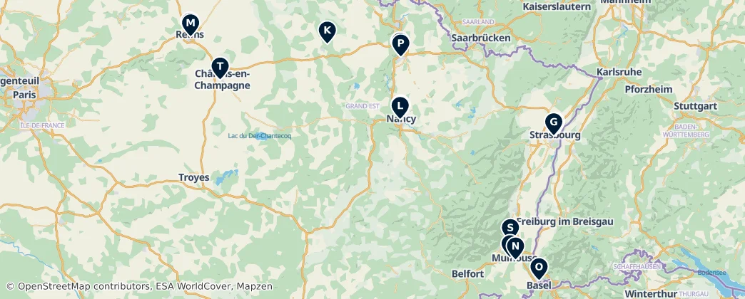 Map of Grand Est