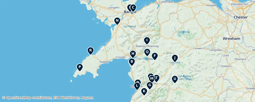 Map of Gwynedd