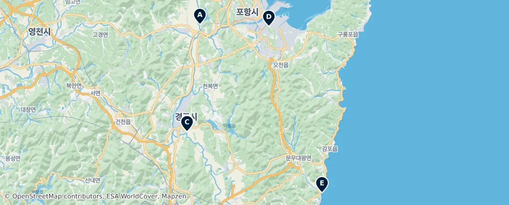 Map of Gyeonsangbuk-do