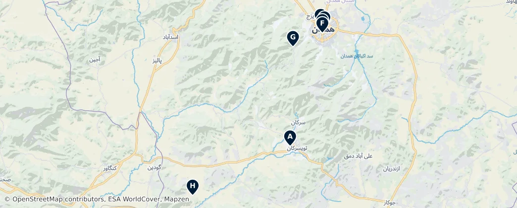 Map of Hamedan
