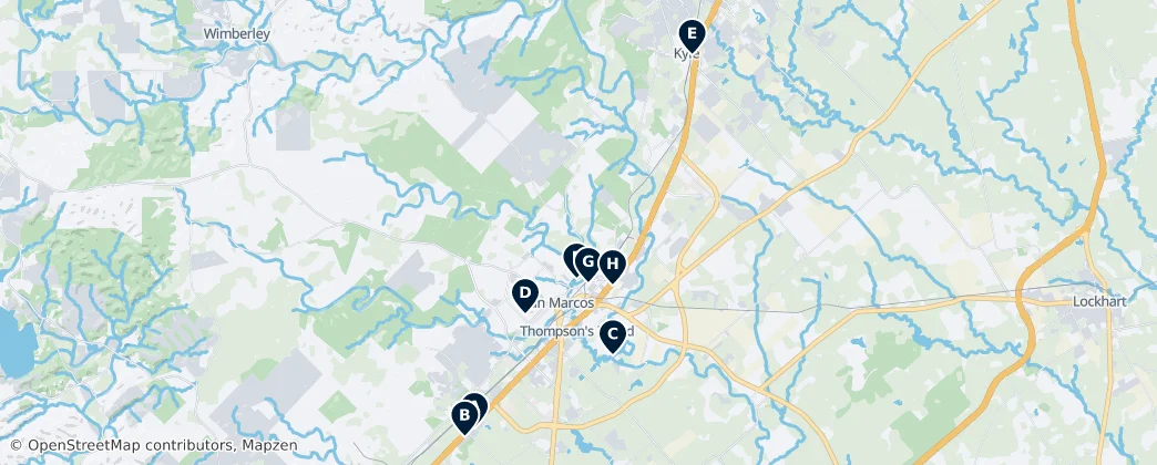 Map of Hays County, Texas