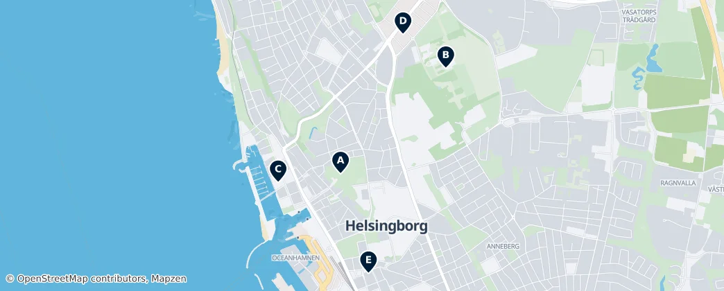 Map of Helsingborg