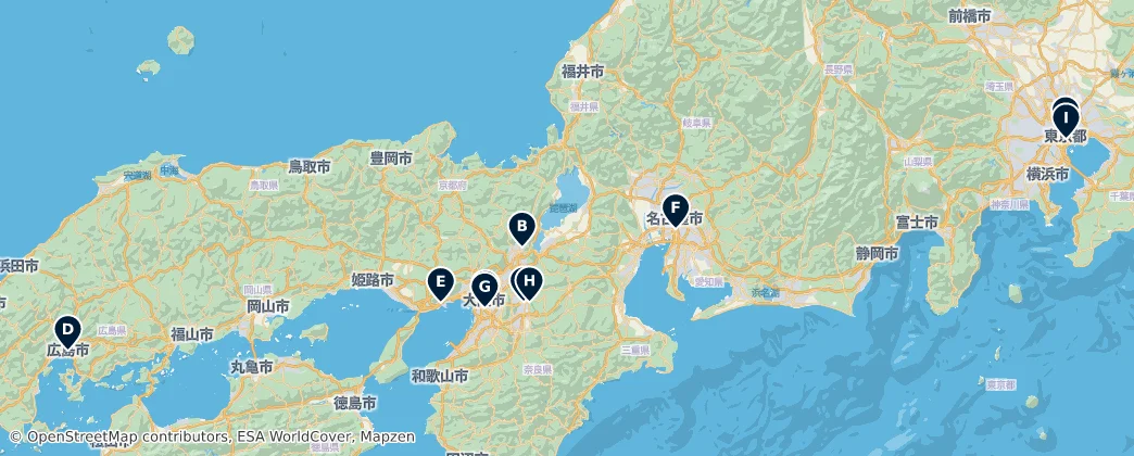 Map of Honshu