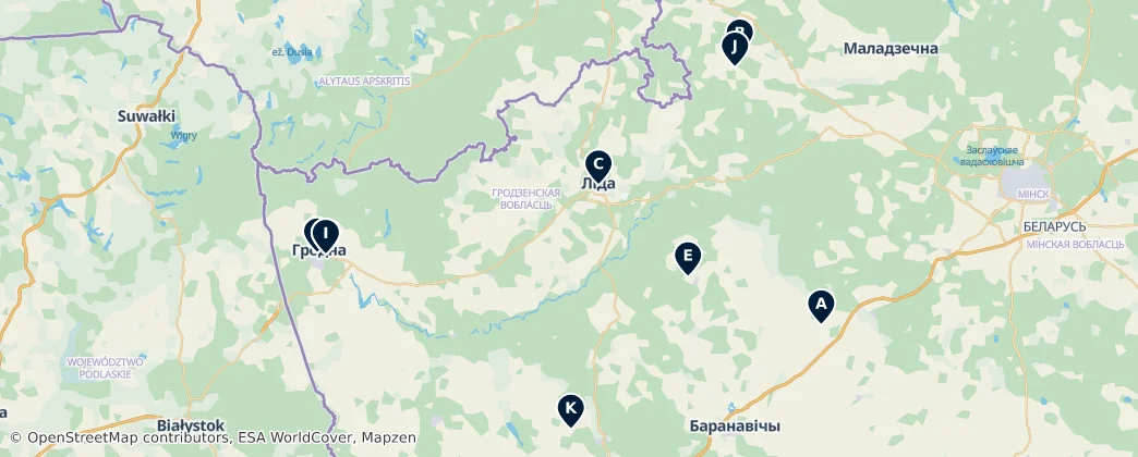 Map of Grodno region