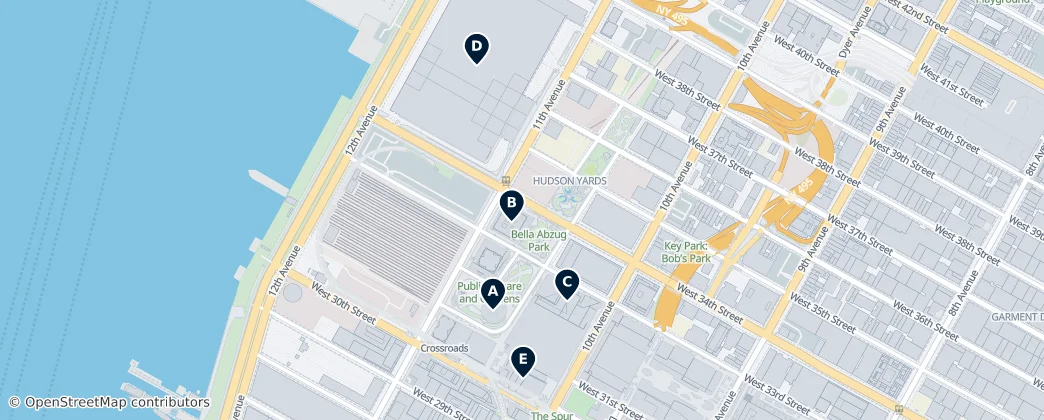 Map of Hudson Yards