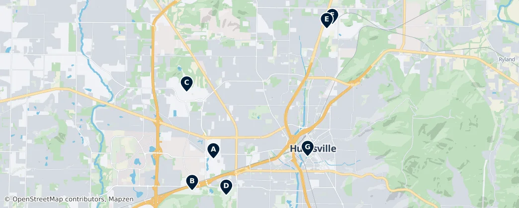Map of Huntsville
