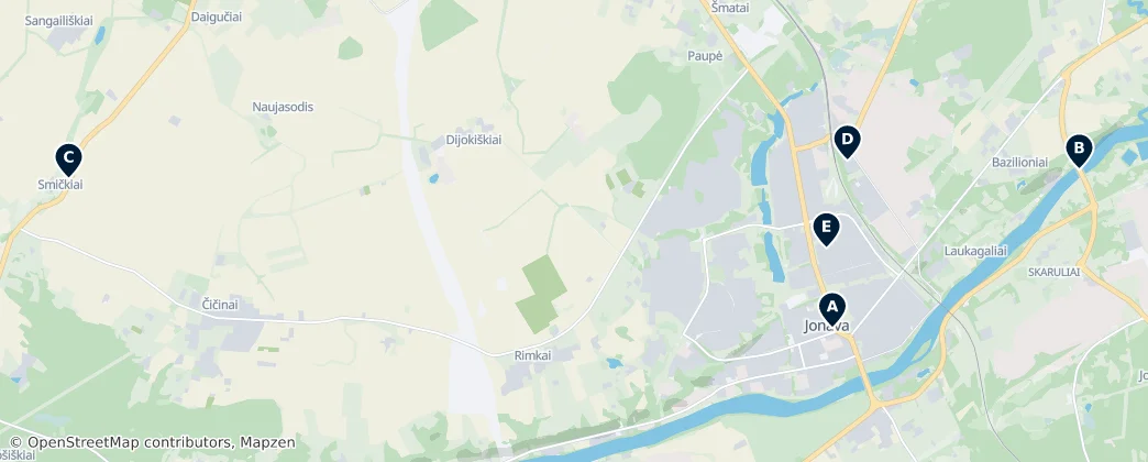 Map of Jonava District Municipality