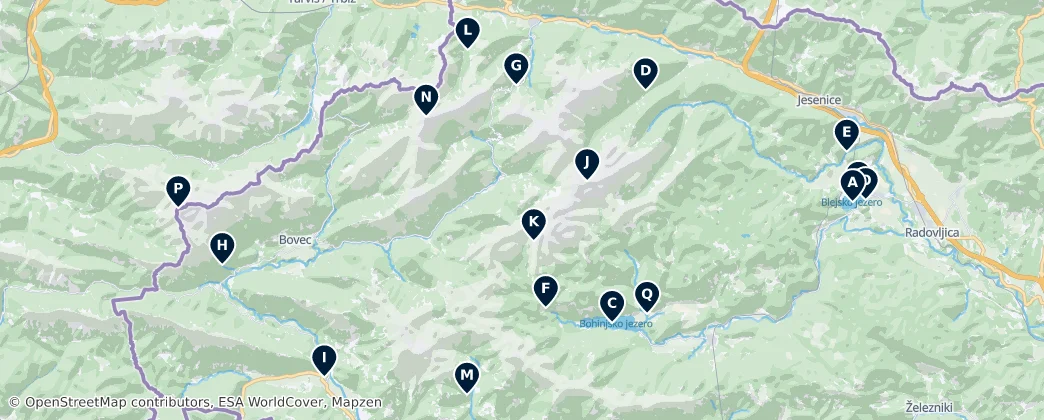 Map of Julian Alps