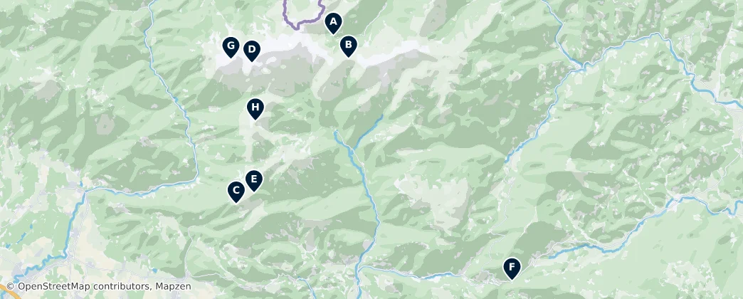 Map of Kamnik–Savinja Alps