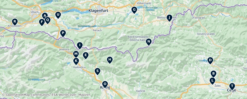 Map of Karavanks