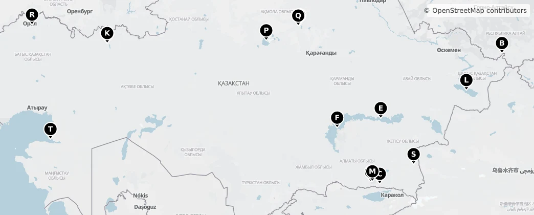 Map of Kazakhstan