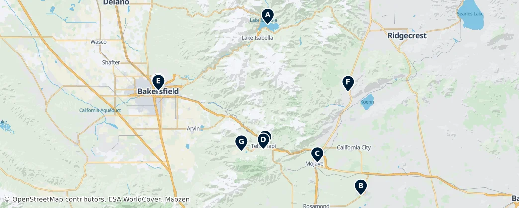 Map of Kern