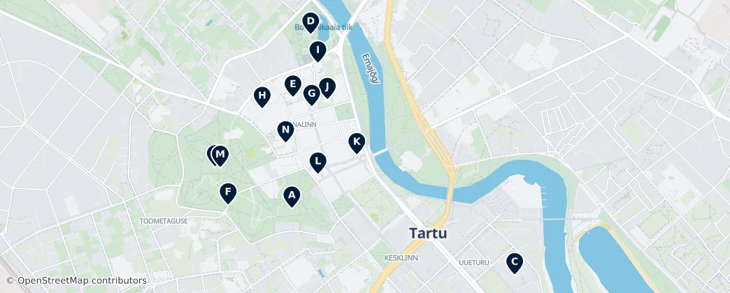 Map of Kesklinn, Tartu
